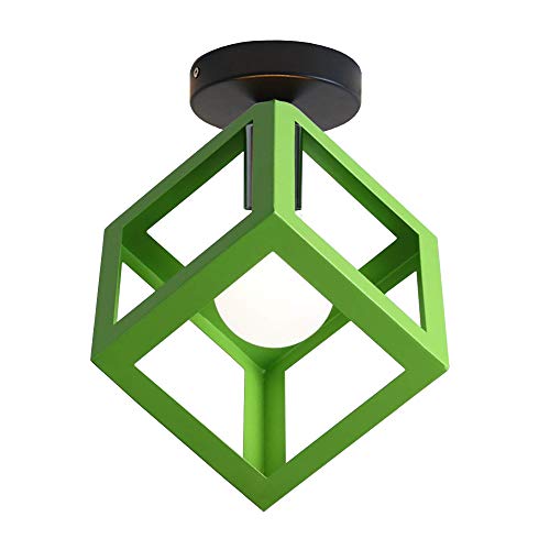 iDEGU Plafonnier Luminaire Moderne Lustre Forme Cage Lampe de Plafon Vintage Abat-jour de Style Géométrique en Métal E27 Éclairage pour Chambre Salon...