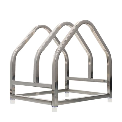 DOITOOL Stainless Steel Cutting Board Rack - Anti-Slip Pot Lid Holder for Kitchen Storage - Space-Saving Organizer for Utensils & Plates