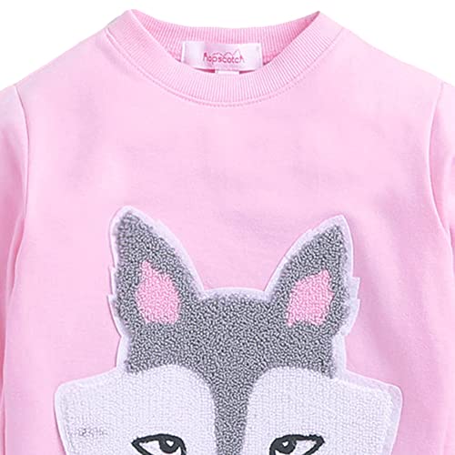 Image of Hopscotch Girls Pink Animal Print Sweatshirt And Leggings Set