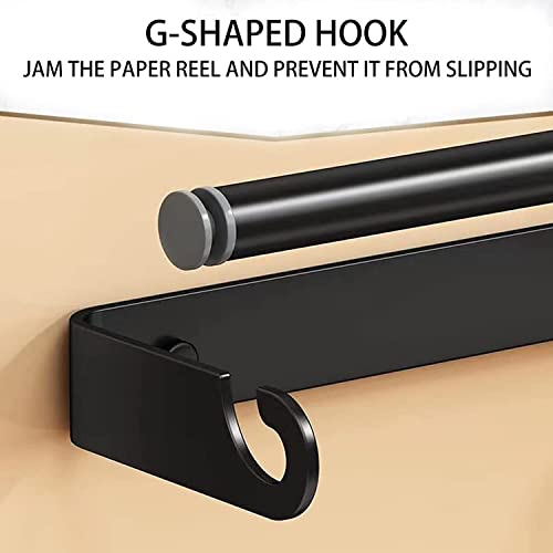 Paper Towel Holder For Kitchen, Aheucndg Wall Mount Paper Towel Holder, For Kitchen Or Bathroom Self-Adhesive Or Drill Mounting Paper Roll Holder Under Cabinet (Black 2Pack) #TOP6