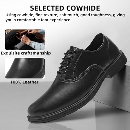 Orthopedic Business Leather Dress Shoes - Arch Support Plantar Fasciitis Comfortable Formal Wingtip Oxford for Mens - Casual Cap Toe Orthotics Patent Tuxedo Sneakers for Foot and Heel Pain Relief3