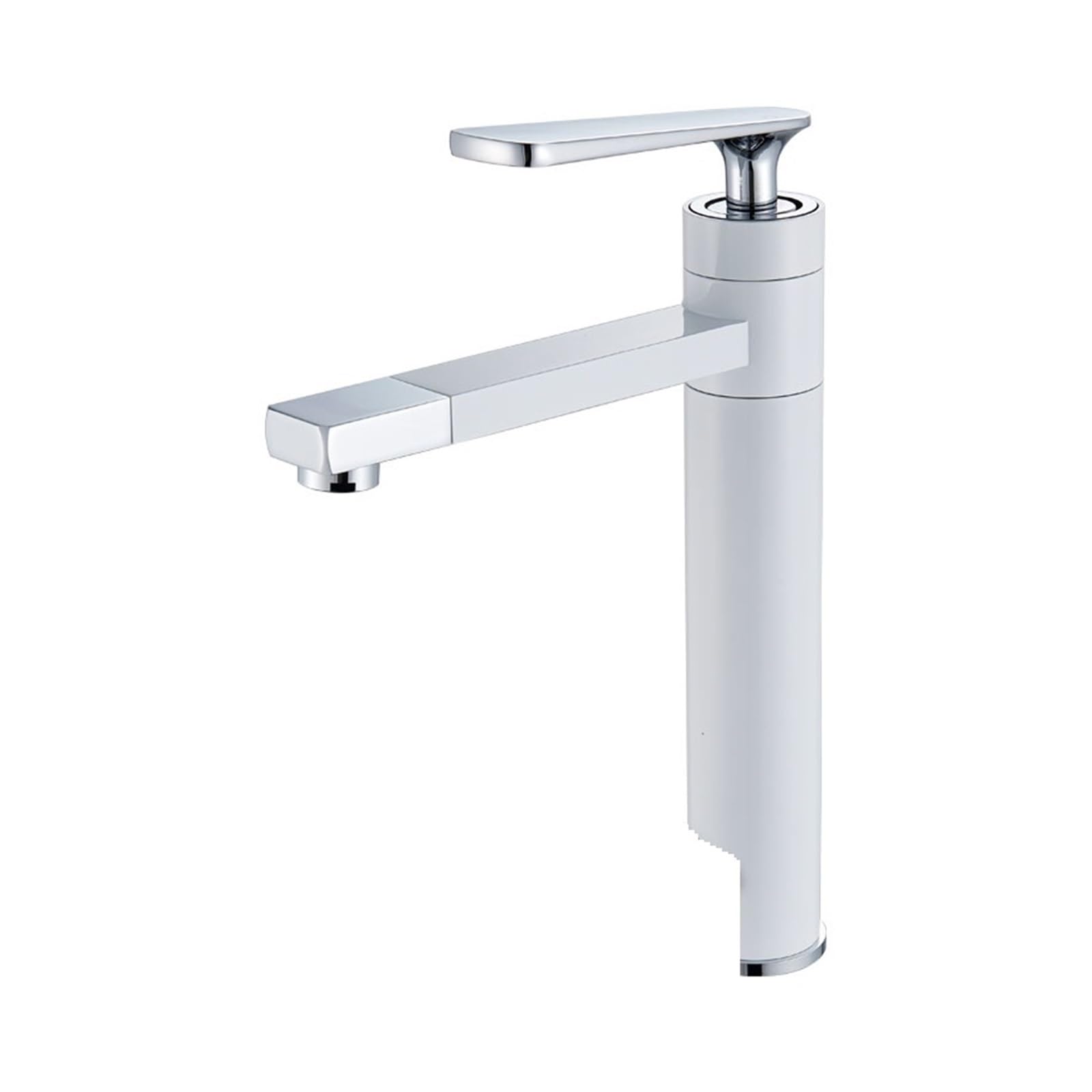 Robinet de salle de bain blanc orientable 360 pour baignoire familiale