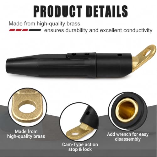 Image of 2 PCS CT-40FA Welding Terminals & 2 PCS LC-40 Welding Cable Connectors | Welding Leads Quick Connector and Terminal for Welding Machine Accessories, 1 /0 and 2 /0(50-70mm) Cable Size Capacity