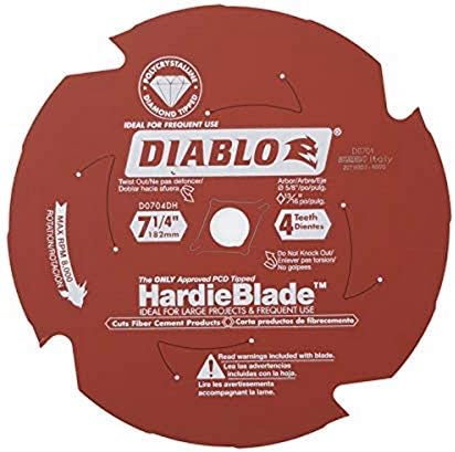 Diablo by Freud D0704DH 7-1/4"x4T PCD Tip TCG Hardie Fiber Cement Saw Bld,5/8 Arbor, Multicolor