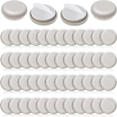 48 Pieces 1 Inch Self-Stick Furniture Sliders, Self Adhesive Furniture Moving Pads Round Furniture Movers Furniture Glides for Carpet Slider, Moving Furniture Sliders