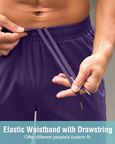 Image of G Gradual Men's Athletic Running Shorts with Zipper Pockets Quick Dry 7 inch / 5 inch / 9 inch Workout Gym Shorts for Basketball Hiking