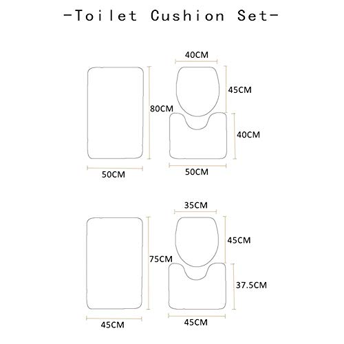 CNNINHAO rutschfeste 3 Teilig Badteppich Set, Badezimmer Teppich U-förmigen Contour Matte und WC Vorleger Badematte Soft… – Bild 6