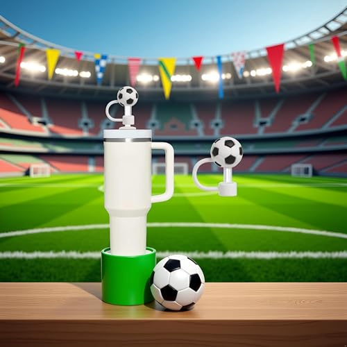 Soccer Ball Straw Cover para Stanley 40&30 Oz Cup miniatura 3
