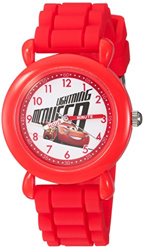 DISNEY Pixar Cars Lightning McQueen Watch for Kids 3-5, Cars Watch for Boys, Analog Watches, Lightning McQueen Toys Boys, Kids, Red Bezel and Strap