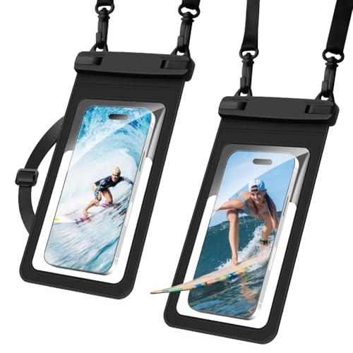 OFFCUP Pochette Étanche Smartphone, 2pcs Grande Capacité Pochette de Etanche Téléphone IPX8, Corde Amovible et Réglable Sac Étanche pour iPhone 16/15/14 Pro Max...