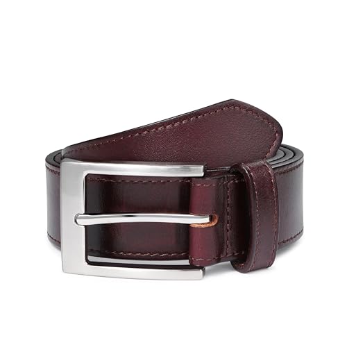 Image of MILORDE Men's Genuine Leather Dress Belt, Handmade, 100% Cow Leather, Fashion & Classic Designs for Work Business and Casual