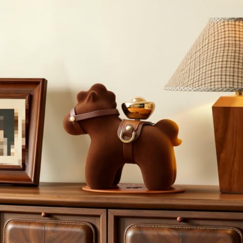Figurine cheval debout marron pour combler le vide de vos étagères