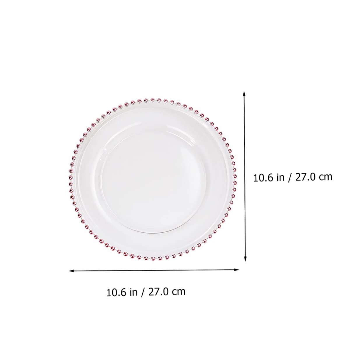 Amosfun Westlicher Steak Glasteller aus Glas, Goldfarben, 1 Stück