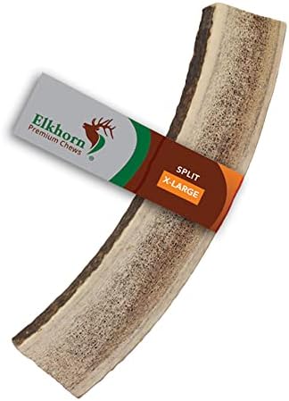 Elkhorn Premium Chews – X Large Split Single Pack (for 50+ lb Dogs) Premium Grade Elk Antler Dog Bone (1 Piece) Sourced in The USA