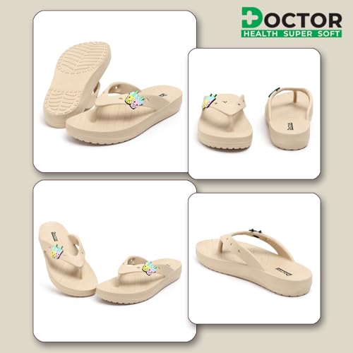 Image of DOCTOR HEALTH SUPER SOFT Ultra Soft Cushion Footbed Women Slipper | Comfortable Light Weight With Waterproof Slippers |Adult Flip Flops Mild Acupressure | Everyday Wear