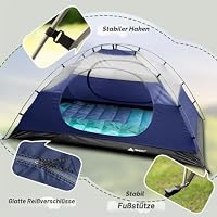 Forceatt Zelt 2 Personen Camping Wasserdicht 3-4 Saison,Ultraleicht Zelte Mit Kleinem Packmaß, Kuppelzelt Sofortiges Aufstellen Für Trekking, Outdoor, Festival – Ansicht 4