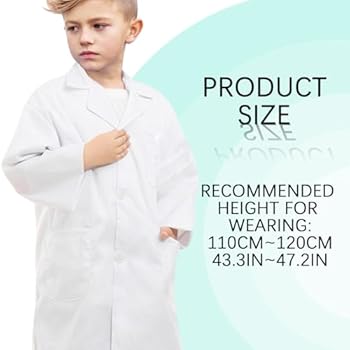 Ensemble Déguisement Médecin Enfant - Blouse Blanche + Stéthoscope Jouet, Taille S (110-120 Cm)