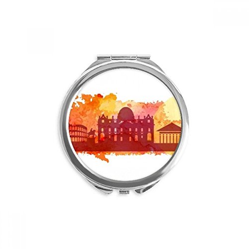 Miroir rond portable de poche jaune pour corriger votre maquillage partout