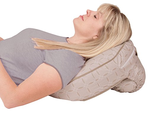 Leachco Preggie Pouffe Maternity Soft Seat, Take Along Support and Extra Cushioning with a Zippered Removable Cover - Taupe Rings