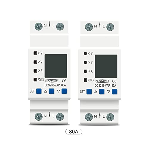 Protection surtension rail DIN 80A 230V voltmètre limiteur de courant triphasé