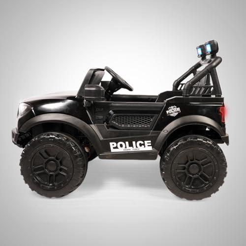 Image of Kawaii Kids Speed 888 Battery Operated Electric Car for Kids, 12V Rechargeable Ride-On SUV with Solid Design, Kids Ride-On Car for Boys & Girls Age 1-7 Years (Police Black)