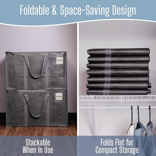 VENO 4 Pack Heavy Duty Moving Bags, Extra Large Storage Bags with Reinforced Handles & Strong Zippers, Foldable & Reusable Moving Box Alternative for Clothes & Dorm Storage by VENO - Image 7