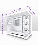 MUSETEX Y6 Case PC, con 7 Ventole PWM ARGB (Infinity Mirror) Preinstallate, Case ATX Mid Tower, Case PC Gaming con Type-C, Vetro Temperato a 270° Vista Completa,Bianco,Taglia: 42,5P x 27,5l x 39,8H cm - 13