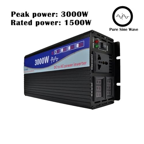 Convertisseur 3000W pur sinus double affichage numérique 24V vers 110V CA