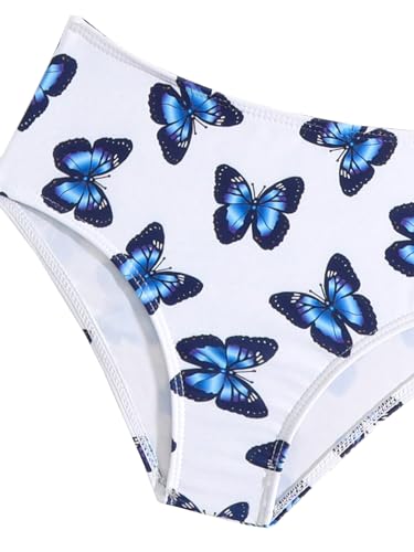 OYOANGLE Girl's 2 Piece Swimsuits All Over Print Bow Knot Scoop Neck Wireless Bikini Bathing Suits4