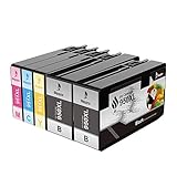AHORRE HASTA 50% - 2300 páginas por cartucho negro (80ML), 1600 páginas por otro cartucho de color (30ML) con una cobertura del 5%.