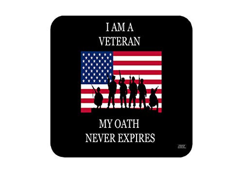 Rogue River Tactical Patriotic USA Flag Veteran Oath Drink Coaster Set Gift United States of America US Bar Kitchen Home