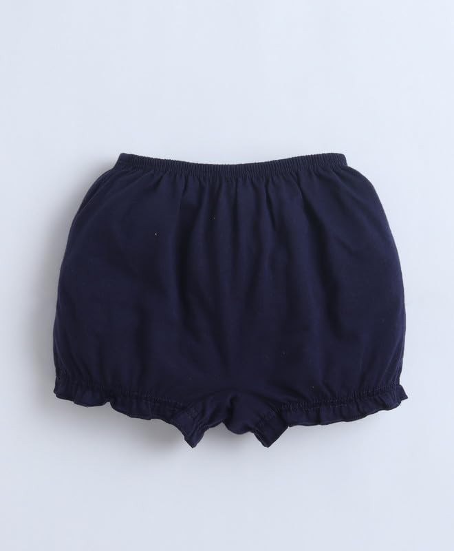 BUMZEE Girls Cotton Solid Color Bloomers Pack of 3 Navy & Mint Green - 5-6 Years (Peb11415H-nbl) 1