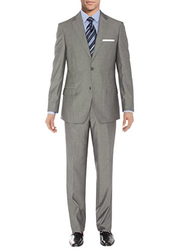 Salvatore Exte Men's Two Button 2 Piece Suit Blazer Jacket Plus Flat Front Pants