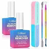1 quitaesmalte de uñas en gel para uñas, fácil y rápido de quitar en 3 – 5 minutos, sin papel de aluminio, sin remojo, incluye juego de colores – 15 ml (2 unidades)