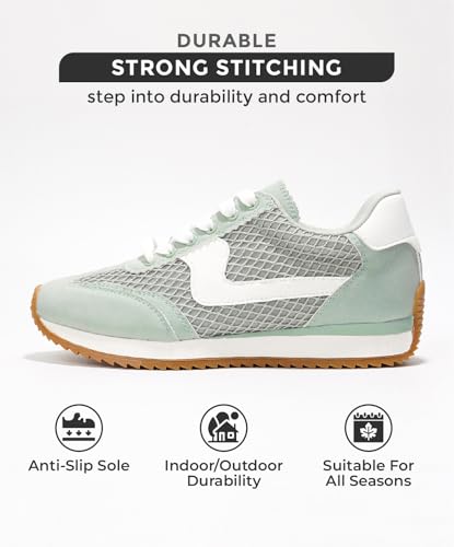 Project Cloud Sneakers for Women – Lightweight Lace-Up Shoes for Women with Memory Foam Insoles – Trendy Womens Shoes – Non-Slip, Comfortable Womens Sneakers (Madison, SAGE,9)3