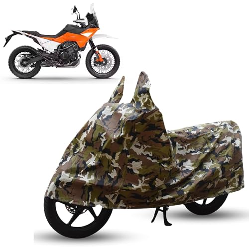 Image of Sulfar Bike Cover for KTM Adventure 390 (Adventure) | Waterproof, Dustproof & UV Protected | All Weather Two Wheeler Cover (Army Green) New 2026 Variants