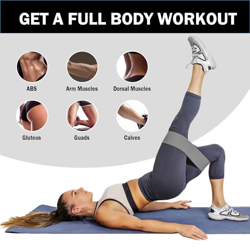 Non-Slip Fabric Resistance Bands for Working Out, Loop Exercise Bands for Booty Leg, Butt, Glute, Stretch Workout Bands for Women & Men, Hip Elastic Bands for Home Gym Fitness, Yoga, Pilates - Image 5