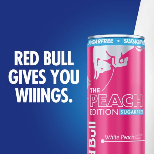 Red Bull Sugarfree Energy Drink, White Peach, Peach Edition | contains caffeine, taurine, B-vitamins, sweeteners, and water, 12 fl oz, pack of 24 cans - image 8