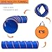 Dog Agility Tunnel with Ventilated mesh, Dog Agility Equipment, Dog Agility Training with Carry Bag (Blue+Orange)