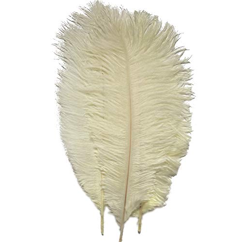 Sowder 20pcs Natural 10-12inch(25-30cm) Ostrich Feathers Plume for Wedding Centerpieces Home Decoration(ivory)