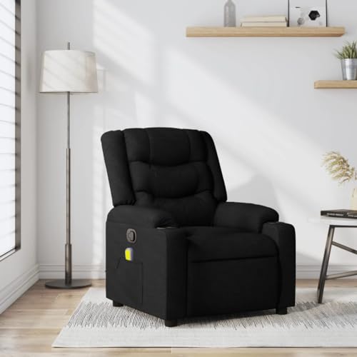 Sillón reclinable manual tela negro miniatura 2
