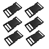 Bytiyar 6 pcs 1 inch Metal Buckles Side Quick Release Single Adjustable Buckle for Straps Paracord B
