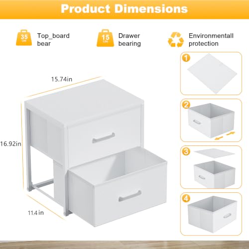 2-Pack-Stackable-Storage-Drawers-Closet-Drawers-White-Closet-Organizers-and-Storage-Dresser-for-Closet-with-Fabric-Drawers-Ideal-for-Bedroom-Dorm-Storage-Clothes-Storage