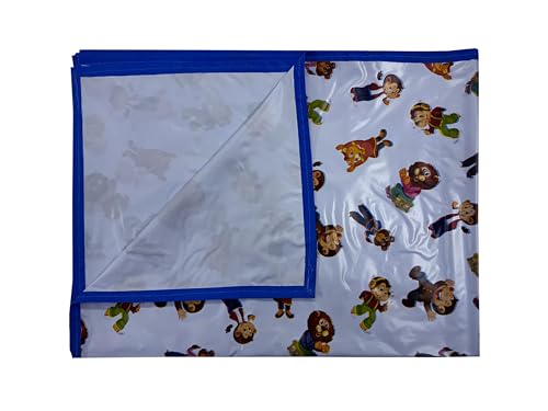 Image of EcoSoft Plastic Sheet,PVC Sheet for Kids,Rubber Sheet for Babies,Bed Wetting Protector(90 x 135 cm) (Blue Monkey)
