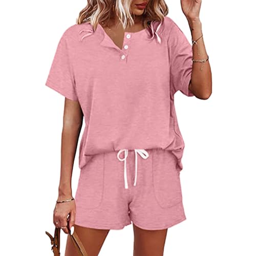 Combinaison short rose taille L pour femme tenue décontractée d'été