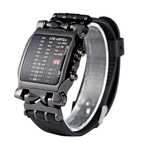 BONKZEBU Reloj Binario LED,Tiempo de Viaje Preciso,Reloj Electrónico de Fácil Mantenimiento,Reloj de Pulsera Suave y Cómodo,para Hombres y Mujeres