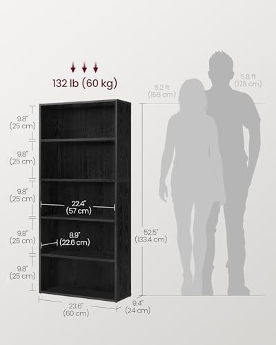 image for VASAGLE CUSTOS Collection - Bookshelf, 5-Tier Bookcase, Book Shelf, Op