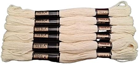 Trebla Pack of 6 Embroidery Thread/Skeins - 8m - Beige - Col. 09