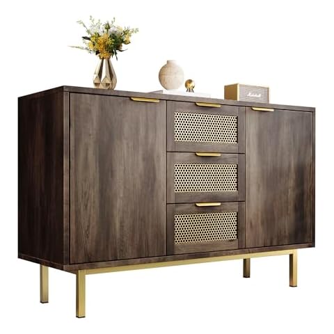 ModernLuxe Vintage Wood Grain Sideboard Cover