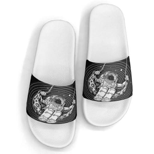 Astronaut Space Colorful Design Slippers Sandals for Women Men Casual Athletic Sandals Pool Shower Indoor Outdoor Slide Slippers